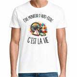 T-shirt Homme Blanc Être moniteur d'auto-école c'est la vie