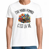T-shirt Homme Blanc Être marin-pompier c'est la vie