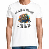 T-shirt Homme Blanc Être surveillant pénitentiaire c'est la vie