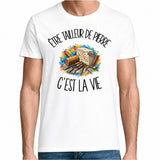 T-shirt Homme Blanc Être tailleur de pierre c'est la vie