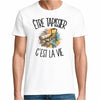 T-shirt Homme Blanc Être tapissier c'est la vie