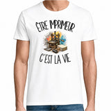 T-shirt Homme Blanc Être imprimeur c'est la vie