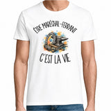 T-shirt Homme Blanc Être maréchal-ferrant c'est la vie