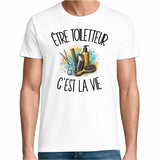 T-shirt Homme Blanc Être toiletteur c'est la vie