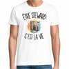 T-shirt Homme Blanc Être steward c'est la vie
