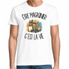T-shirt Homme Blanc Être magasinier c'est la vie