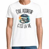 T-shirt Homme Blanc Être assureur c'est la vie