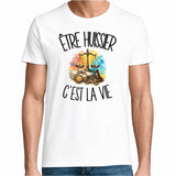 T-shirt Homme Blanc Être huissier c'est la vie
