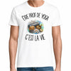 T-shirt Homme Blanc Être prof de yoga c'est la vie