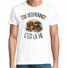 T-shirt Homme Blanc Être réceptionniste c'est la vie
