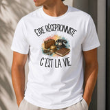 T-shirt Homme Blanc Être réceptionniste c'est la vie