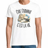 T-shirt Homme Blanc Être étudiant c'est la vie