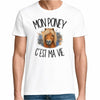 T-shirt Homme Blanc Mon poney c'est ma vie