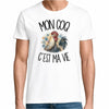 T-shirt Homme Blanc Mon coq c'est ma vie