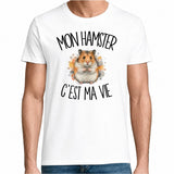 T-shirt Homme Blanc Mon hamster c'est ma vie