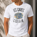 T-shirt Homme Blanc Les cartes c'est la vie