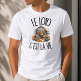 T-shirt Homme Blanc Le loto c'est la vie