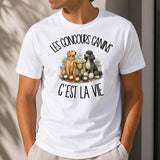 T-shirt Homme Blanc Les concours canins c'est la vie