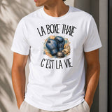 T-shirt Homme Blanc La boxe thaïe c'est la vie