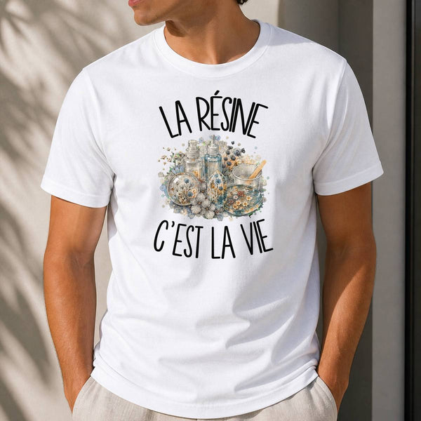 T-shirt Homme Blanc La résine c'est la vie