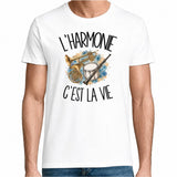 T-shirt Homme Blanc L'harmonie c'est la vie