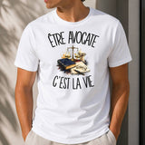 T-shirt Homme Blanc Être avocate c'est la vie