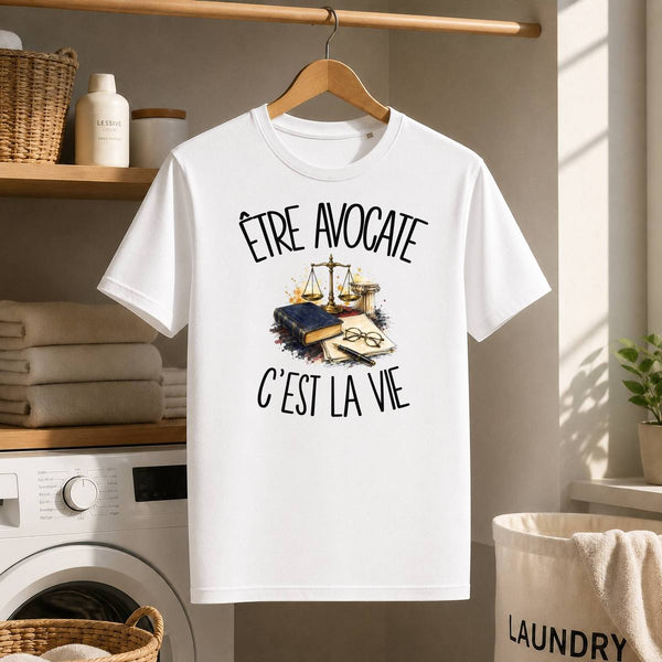 T-shirt Homme Blanc Être avocate c'est la vie