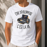 T-shirt Homme Blanc Être développeuse c'est la vie