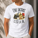 T-shirt Homme Blanc Être factrice c'est la vie