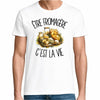 T-shirt Homme Blanc Être fromagère c'est la vie