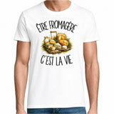 T-shirt Homme Blanc Être fromagère c'est la vie