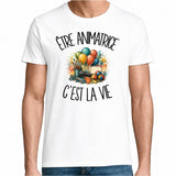 T-shirt Homme Blanc Être animatrice c'est la vie
