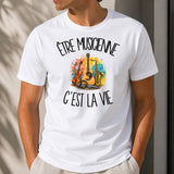 T-shirt Homme Blanc Être musicienne c'est la vie