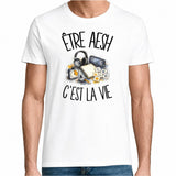 T-shirt Homme Blanc Être AESH c'est la vie