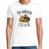T-shirt Homme Blanc Être agriculteur c'est la vie