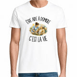 T-shirt Homme Blanc Être aide à domicile c'est la vie