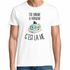 T-shirt Homme Blanc Être auxiliaire de puériculture c'est la vie