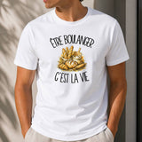T-shirt Homme Blanc Être boulanger c'est la vie