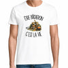 T-shirt Homme Blanc Être bûcheron c'est la vie