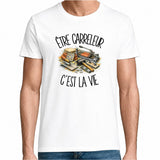T-shirt Homme Blanc Être carreleur c'est la vie