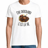T-shirt Homme Blanc Être chocolatier c'est la vie