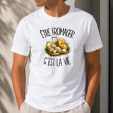 T-shirt Homme Blanc Être fromager c'est la vie