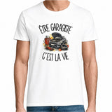T-shirt Homme Blanc Être garagiste c'est la vie