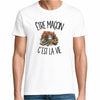 T-shirt Homme Blanc Être maçon c'est la vie