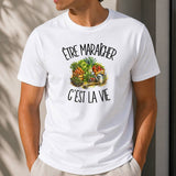 T-shirt Homme Blanc Être maraîcher c'est la vie