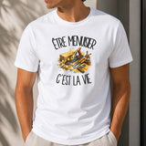 T-shirt Homme Blanc Être menuisier c'est la vie