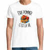 T-shirt Homme Blanc Être pompier c'est la vie