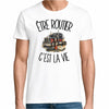 T-shirt Homme Blanc Être routier c'est la vie