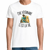 T-shirt Homme Blanc Être vétérinaire c'est la vie