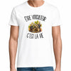T-shirt Homme Blanc Être viticulteur c'est la vie